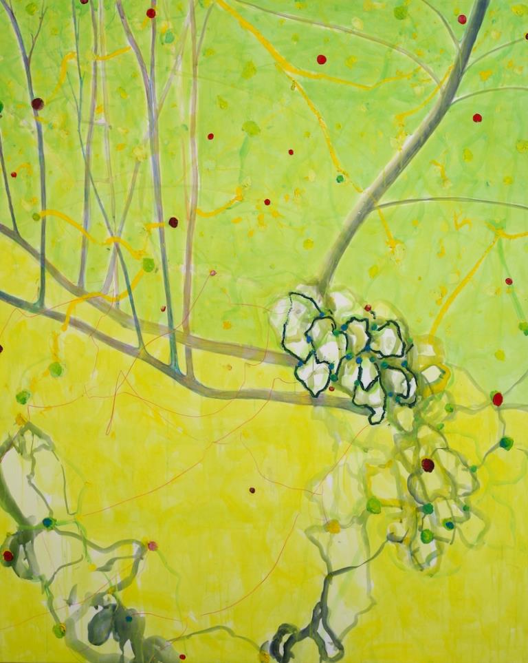 2 - Untitled (jauneamande)2022,oil,acryl,watercolor,pastel,colored pencil and oilstick on papercanvas,162x130cm web